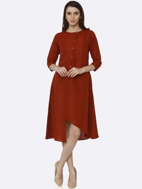 

RAISIN Women Red Solid A-Line Dress