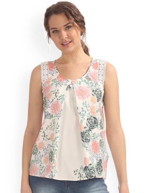 

Cherokee Women Off-White Printed Top