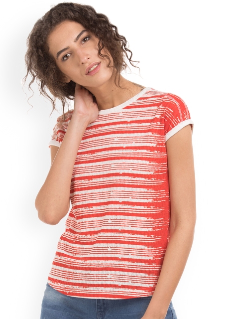 

Cherokee Women Red Striped Top
