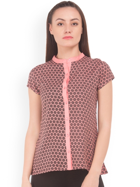 

Cherokee Women Pink & Black Regular Fit Printed Casual Shirt