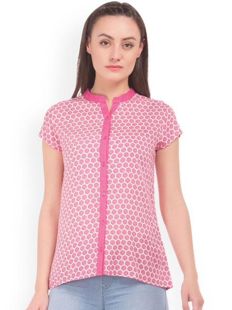 

Cherokee Women Pink Printed A-Line Top