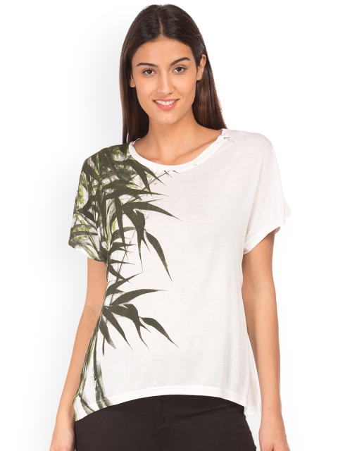 

Cherokee Women Off-White Printed Top