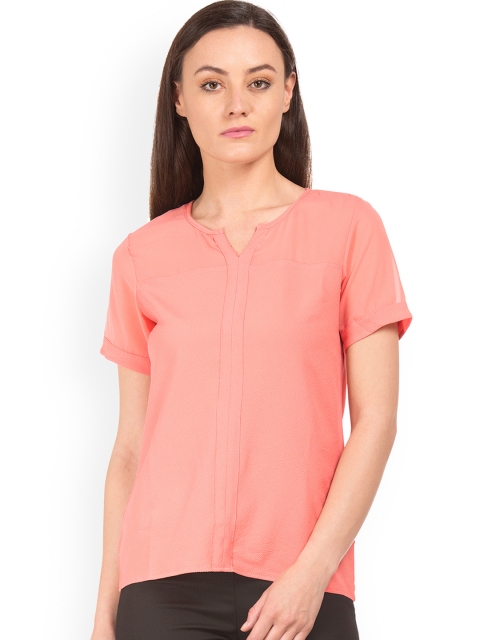 

Cherokee Women Peach-Coloured Self Design Top