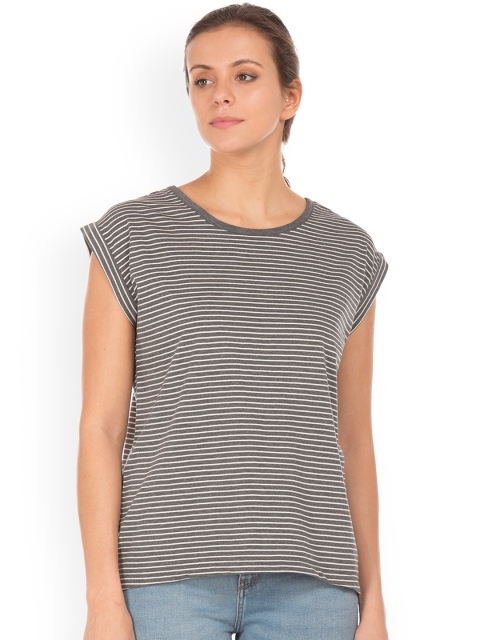 

Cherokee Women Grey Striped Top