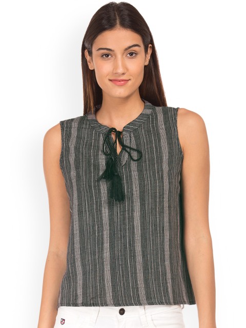 

Cherokee Women Black Striped Top