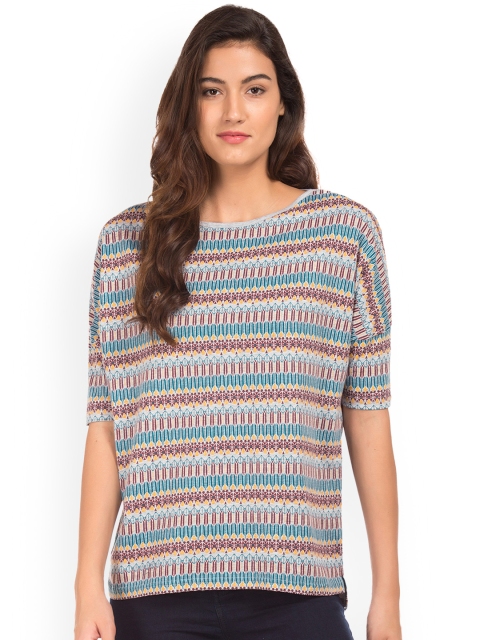 

Cherokee Women Blue Printed Top