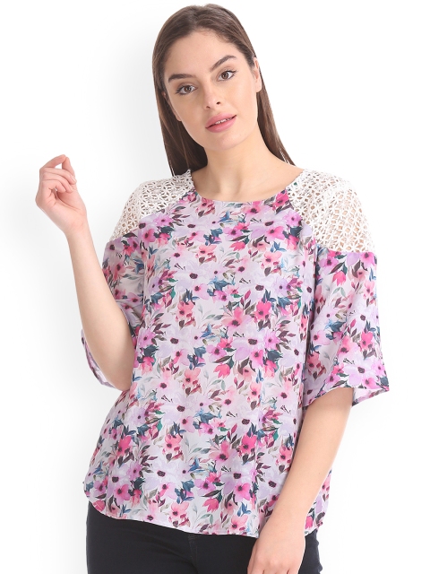 

Cherokee Women Off-White Printed Top