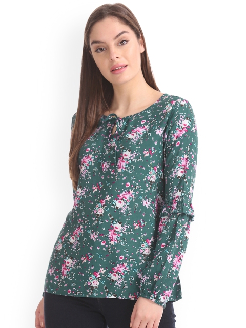 

Cherokee Women Green Printed Top