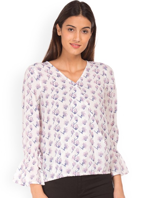 

Cherokee Women Off-White Printed Top
