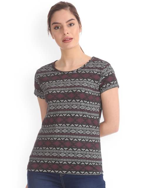 

Cherokee Women Grey Printed Round Neck T-shirt