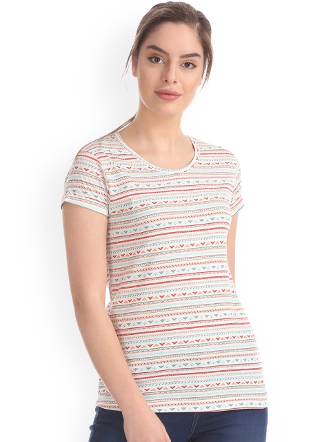 

Cherokee Women Multicoloured Printed Round Neck T-shirt, Multi