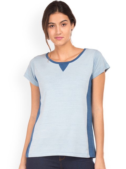 

Cherokee Women Blue Colourblocked Round Neck T-shirt