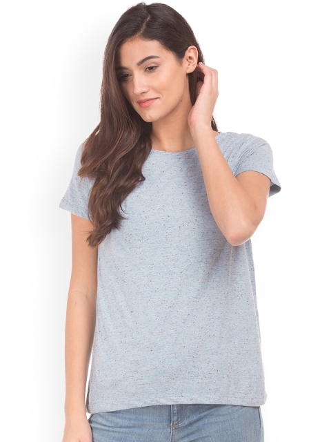

Cherokee Women Blue Printed Round Neck T-shirt