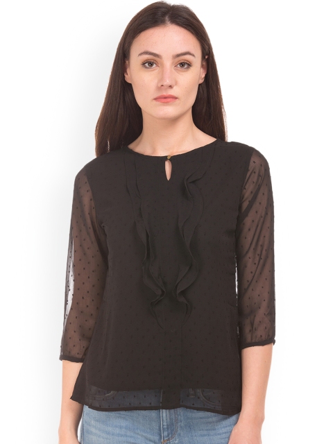 

Cherokee Women Black Self Design Top