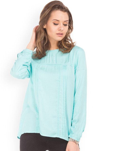 

Cherokee Women Blue Self Design Top
