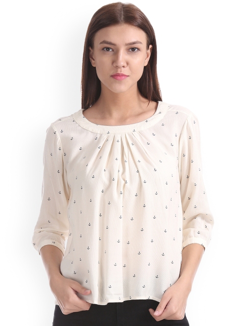 

Cherokee Women Beige Printed Top