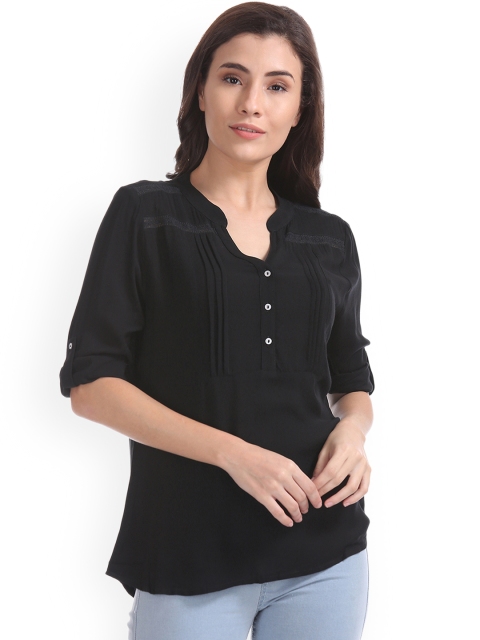 

Cherokee Women Black Solid High-Low Top