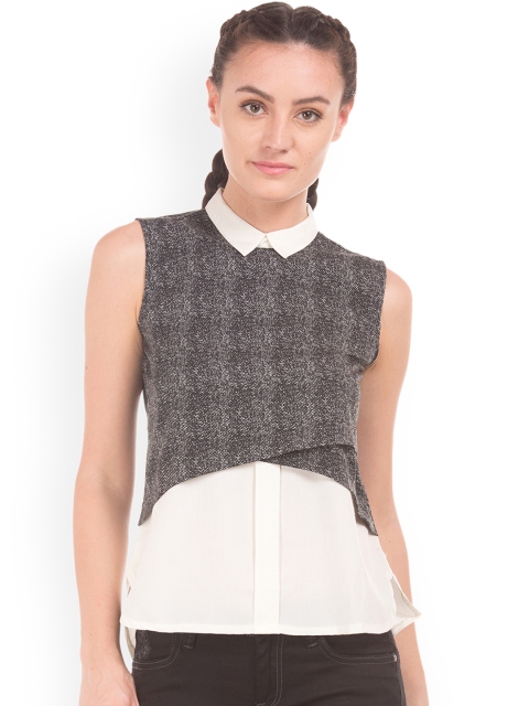 

Cherokee Women Off-White Printed Shirt Style Top