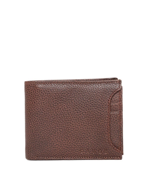 

Gauge Machine Men Brown Solid Leather Two Fold Wallet