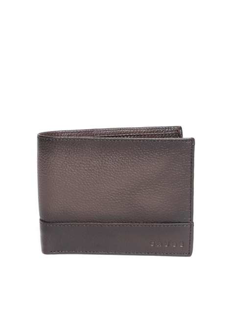 

Gauge Machine Men Coffee Brown Leather Solid Two Fold Wallet