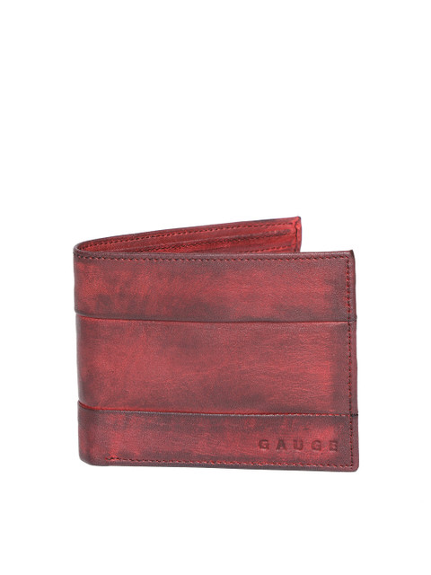 

Gauge Machine Men Maroon Solid Two Fold Wallet