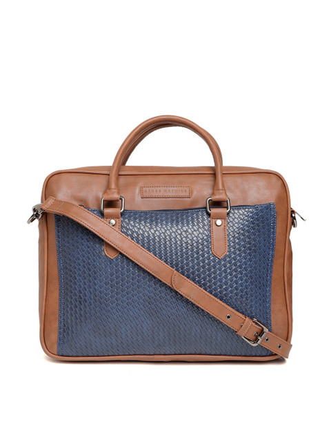 

Gauge Machine Unisex Navy Blue & Brown Textured Laptop Bag