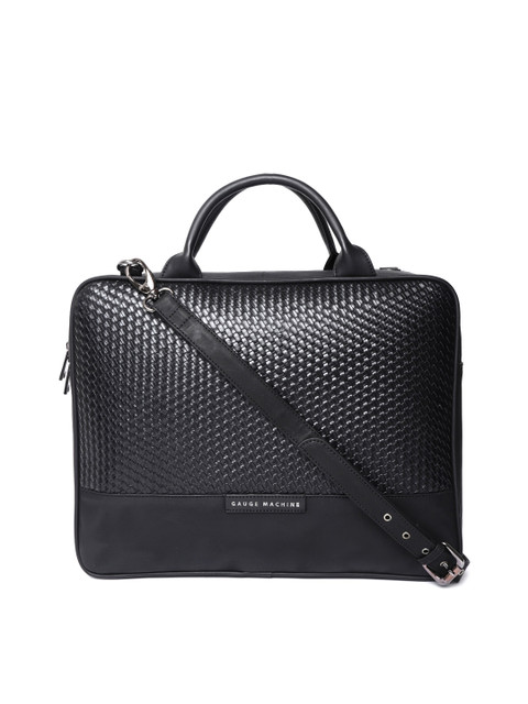 

Gauge Machine Unisex Black Textured Laptop Bag
