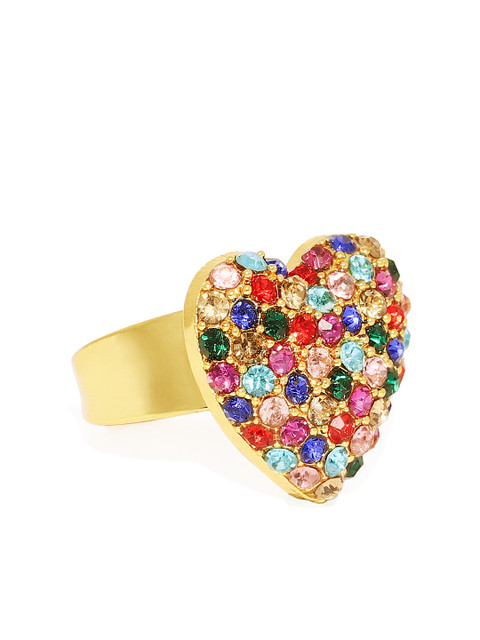 

Pipa Bella Women Multi-Coloured Gold-Plated Adjustable Ring