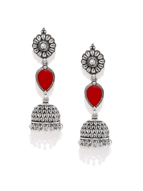 

Ayesha Silver-Toned Oxidised Jhumkas