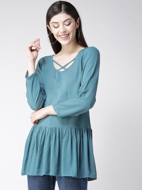 

MIWAY Teal Blue Solid Tunic