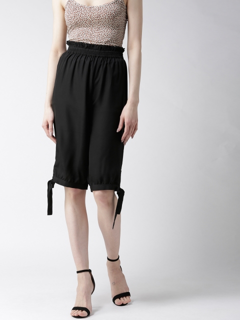 

MIWAY Women Black Solid Regular Fit Capris