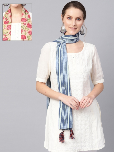 

SASSAFRAS Women Pack of 2 Stoles, Beige