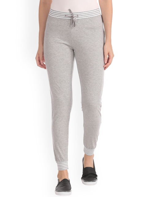 

Sugr Women Grey Melange Regular Fit Solid Cropped Joggers