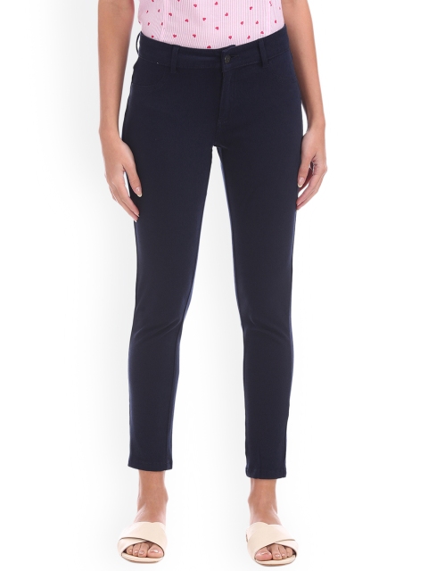 

Sugr Women Navy Solid Jeggings, Navy blue