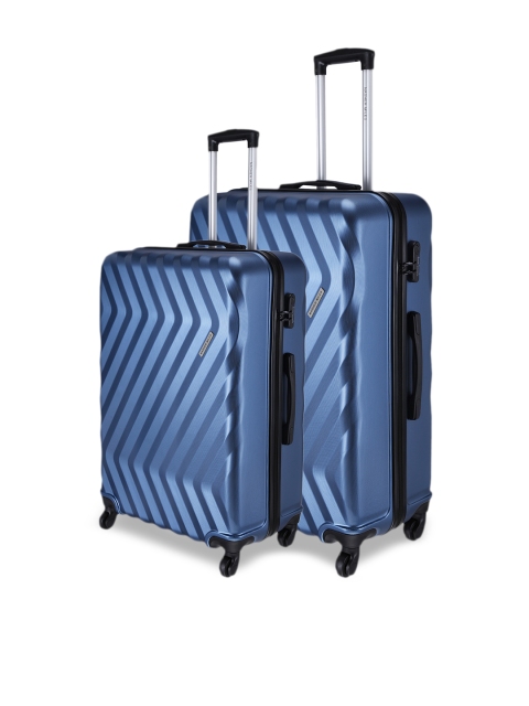 

Nasher Miles Unisex Set of 2 Blue Trolley Suitcases Nasher Miles Lombard