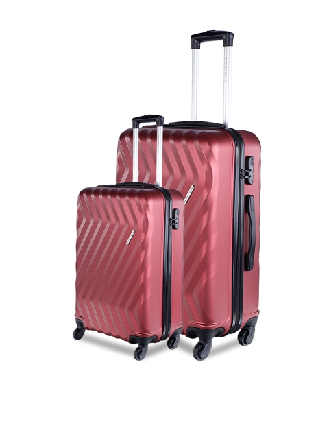 

Nasher Miles Unisex Set of 2 Maroon Trolley Suitcases Nasher Miles Lombard