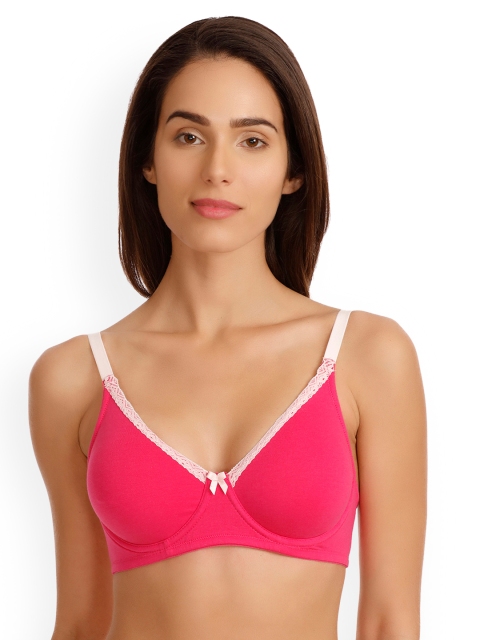 

Zivame Pink Solid Underwired Non Padded T-shirt Bra