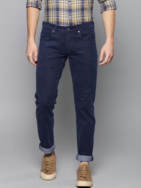 

Louis Philippe Jeans Men Blue Matt Slim Fit Low-Rise Clean Look Stretchable Jeans