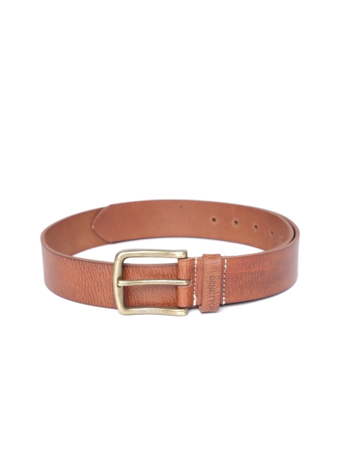 

United Colors of Benetton Men Tan Brown Solid Leather Belt