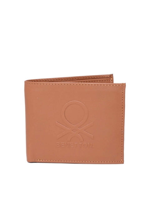 

United Colors of Benetton Men Brown Textured Leather Two Fold Wallet