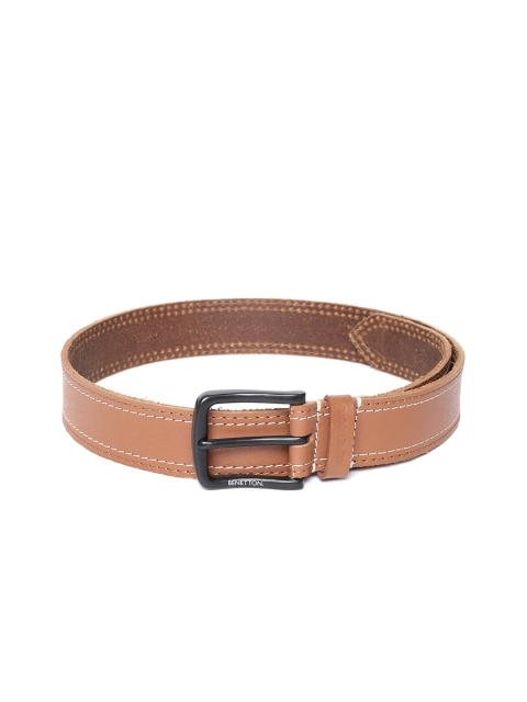 

United Colors of Benetton Men Tan Brown Solid Leather Belt