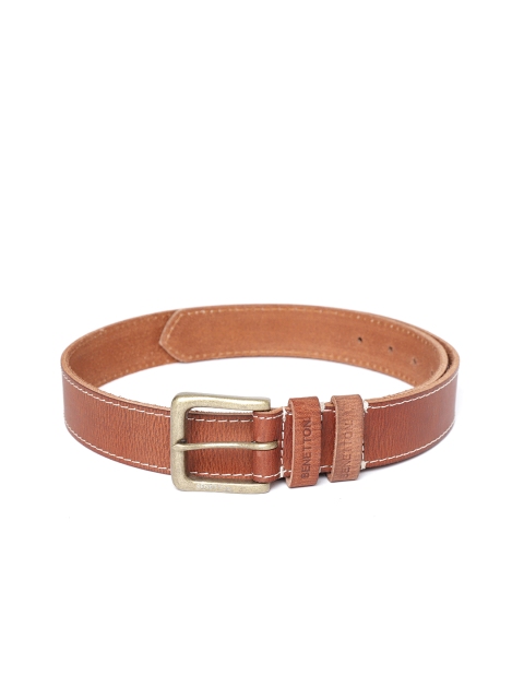 

United Colors of Benetton Men Tan Brown Leather Solid Belt