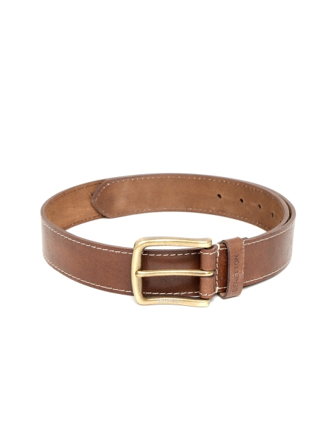 

United Colors of Benetton Men Brown Solid Leather Belt