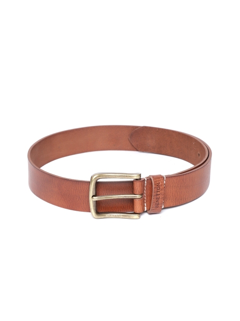

United Colors of Benetton Men Brown Solid Leather Belt