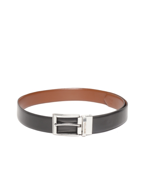 

United Colors of Benetton Men Black & Brown Solid Reversible Leather Belt