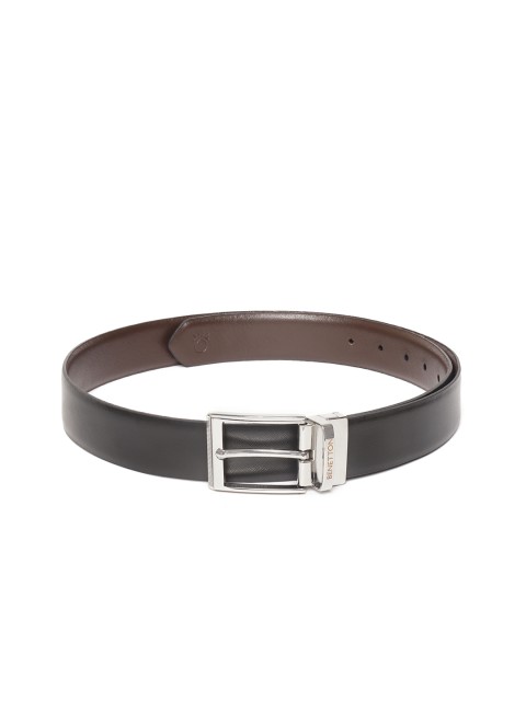

United Colors of Benetton Men Coffee Brown & Black Leather Reversible Belt