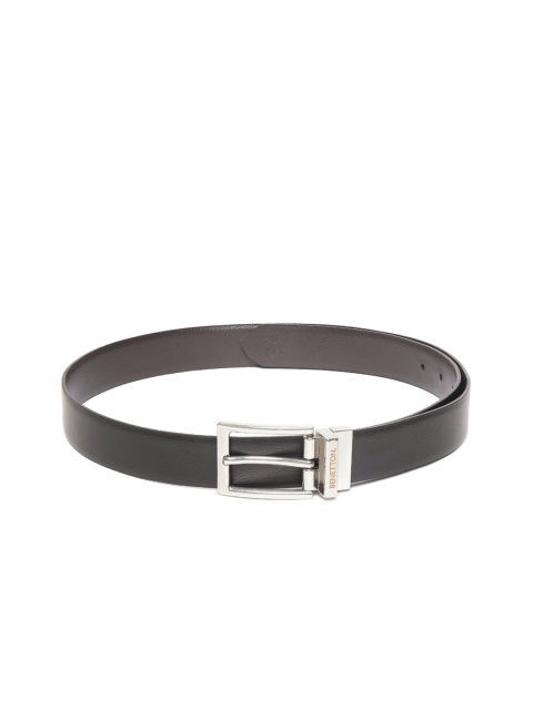 

United Colors of Benetton Men Black & Coffee Brown Solid Reversible Leather Belt