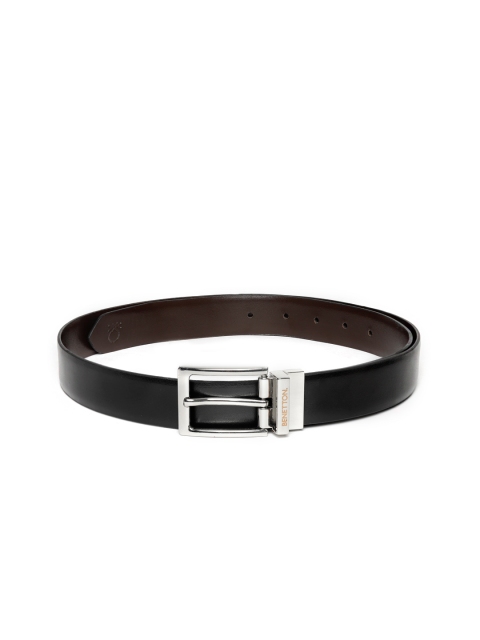 

United Colors of Benetton Men Black & Coffee Brown Solid Leather Reversible Belt