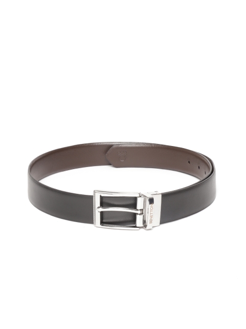 

United Colors of Benetton Men Coffee Brown & Black Solid Reversible Leather Belt