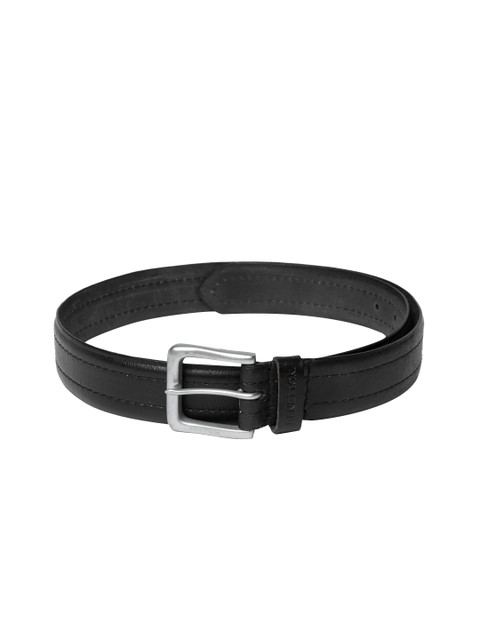 

United Colors of Benetton Men Black Solid Leather Belt